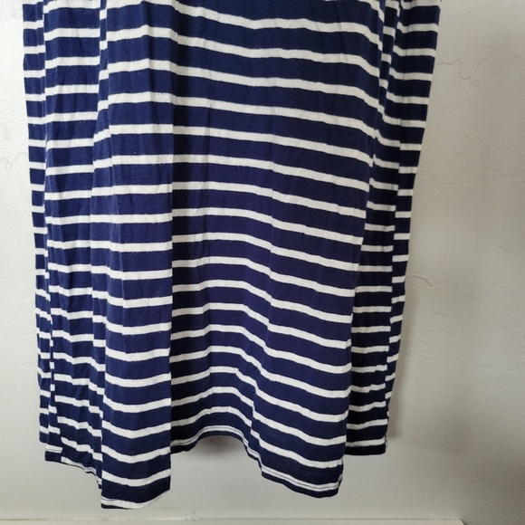 Pinc Women's Navy Blue White Striped Short Sleeve T-shirt Dress Summer Spring Lg - Picture 5 of 7